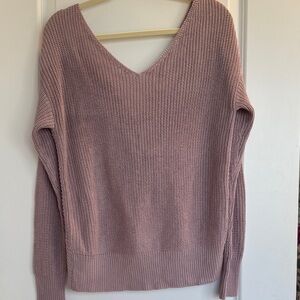 Cotton Emporium Dusty Pink V-Neck Sweater